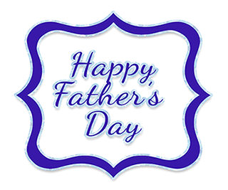 This may contain: happy father's day card with a blue frame and the words, happy fathers day